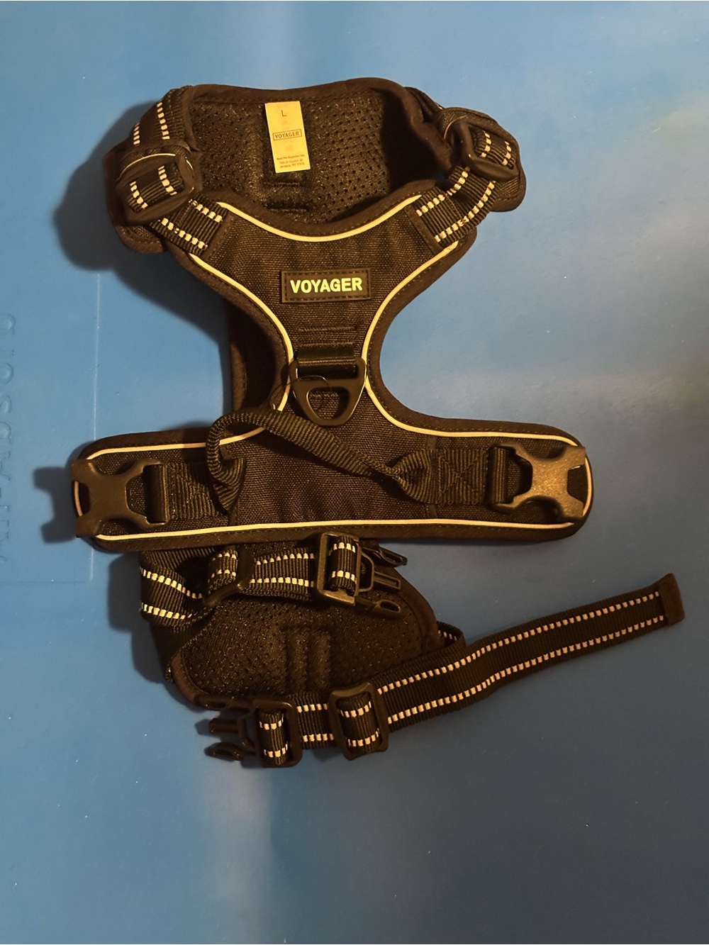 Voyager Black Padded No-Pull Dog Harness - Reflective Trim